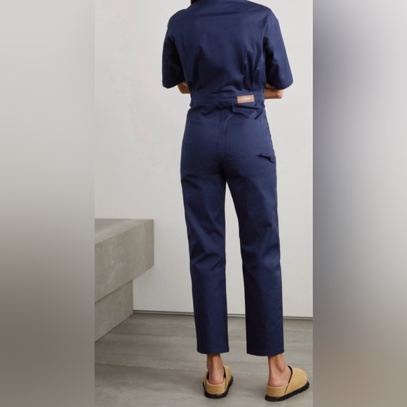 Rivet Utility Dynamo stretch organic cotton jumpsuit powerhouse navy blue NWOT - Picture 2 of 14